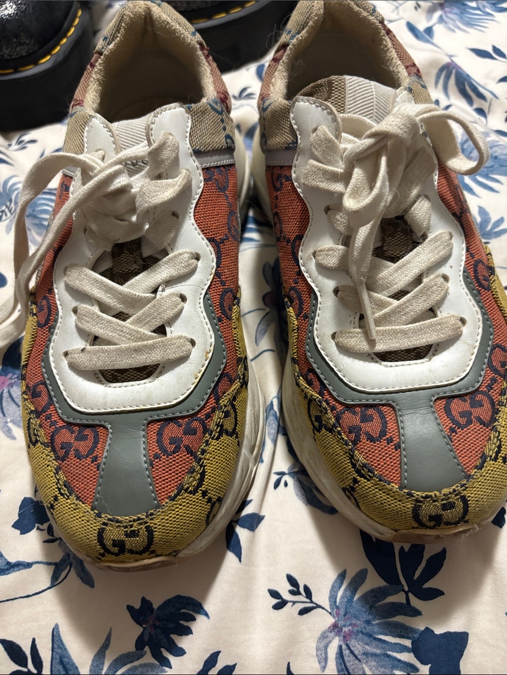 Gucci Kids Multicolor GG-Print Canvas Sneakers